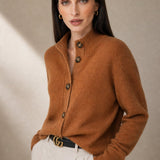 Madison Avenue Cardigan — Fire Orange, studio product shot