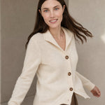 Madison Avenue Cardigan — Ivory, studio product shot