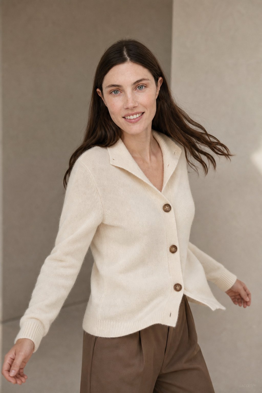 Madison Avenue Cardigan — Ivory, studio product shot