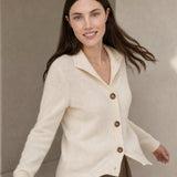 Madison Avenue Cardigan — Ivory, studio product shot