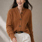 Madison Avenue Cardigan — Fire Orange, studio product shot