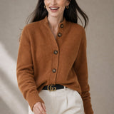 Madison Avenue Cardigan — Fire Orange, studio product shot