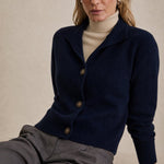 Madison Avenue Cardigan — Navy, studio product shot