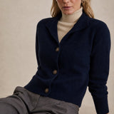Madison Avenue Cardigan — Navy, studio product shot