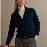 Madison Avenue Cardigan — Navy, studio product shot