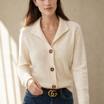 Madison Avenue Cardigan — Ivory, studio product shot