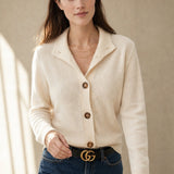 Madison Avenue Cardigan — Ivory, studio product shot