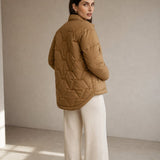 Natalie Quilted Down Jacket — Brown, banana_republic product shot