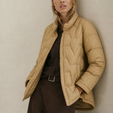 Natalie Quilted Down Jacket — Khaki, banana_republic product shot