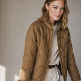 Natalie Quilted Down Jacket — Brown, banana_republic product shot