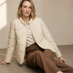 Natalie Quilted Down Jacket — Ivory, banana_republic product shot