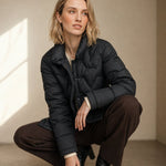 Natalie Quilted Down Jacket — Black, banana_republic product shot