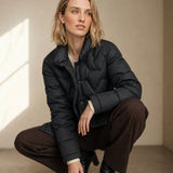 Natalie Quilted Down Jacket — Black, banana_republic product shot