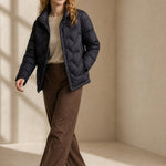 Natalie Quilted Down Jacket — Black, banana_republic product shot