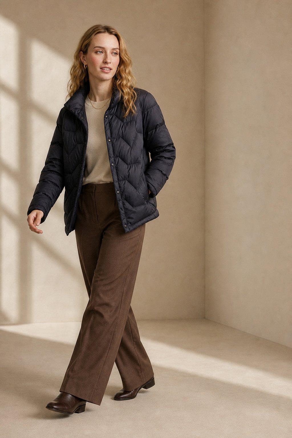 Natalie Quilted Down Jacket — Black, banana_republic product shot