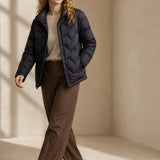 Natalie Quilted Down Jacket — Black, banana_republic product shot