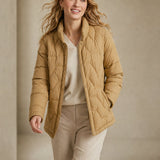 Natalie Quilted Down Jacket — Khaki, banana_republic product shot