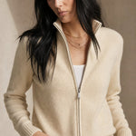 Natasha Wool Zip Cardigan — Ivory, banana_republic product shot