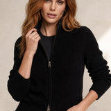 Natasha Wool Zip Cardigan — black, banana_republic product shot