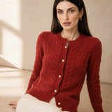 New London Pearl Button Cardigan — Red, banana_republic product shot