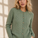 New London Pearl Button Cardigan — Lime, banana_republic product shot