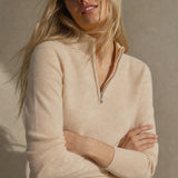 Nordfjell Cashmere Half-Zip — Khaki, studio product shot