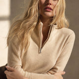 Nordfjell Cashmere Half-Zip — Khaki, studio product shot