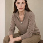 Nordfjell Cashmere Half-Zip — Camel, studio product shot