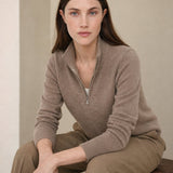Nordfjell Cashmere Half-Zip — Camel, studio product shot