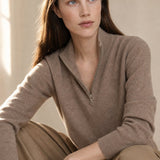 Nordfjell Cashmere Half-Zip — Camel, studio product shot