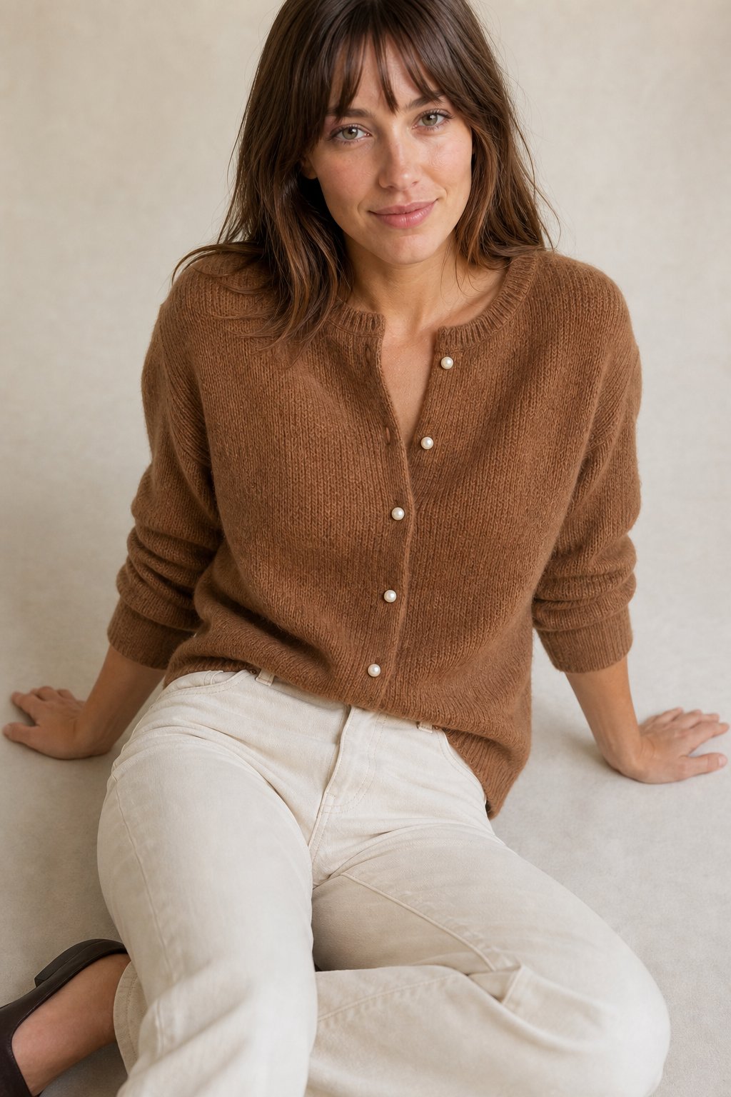 Nordique Knit Top — Brown, studio product shot