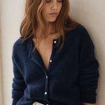 Nordique Knit Top — Navy, studio product shot