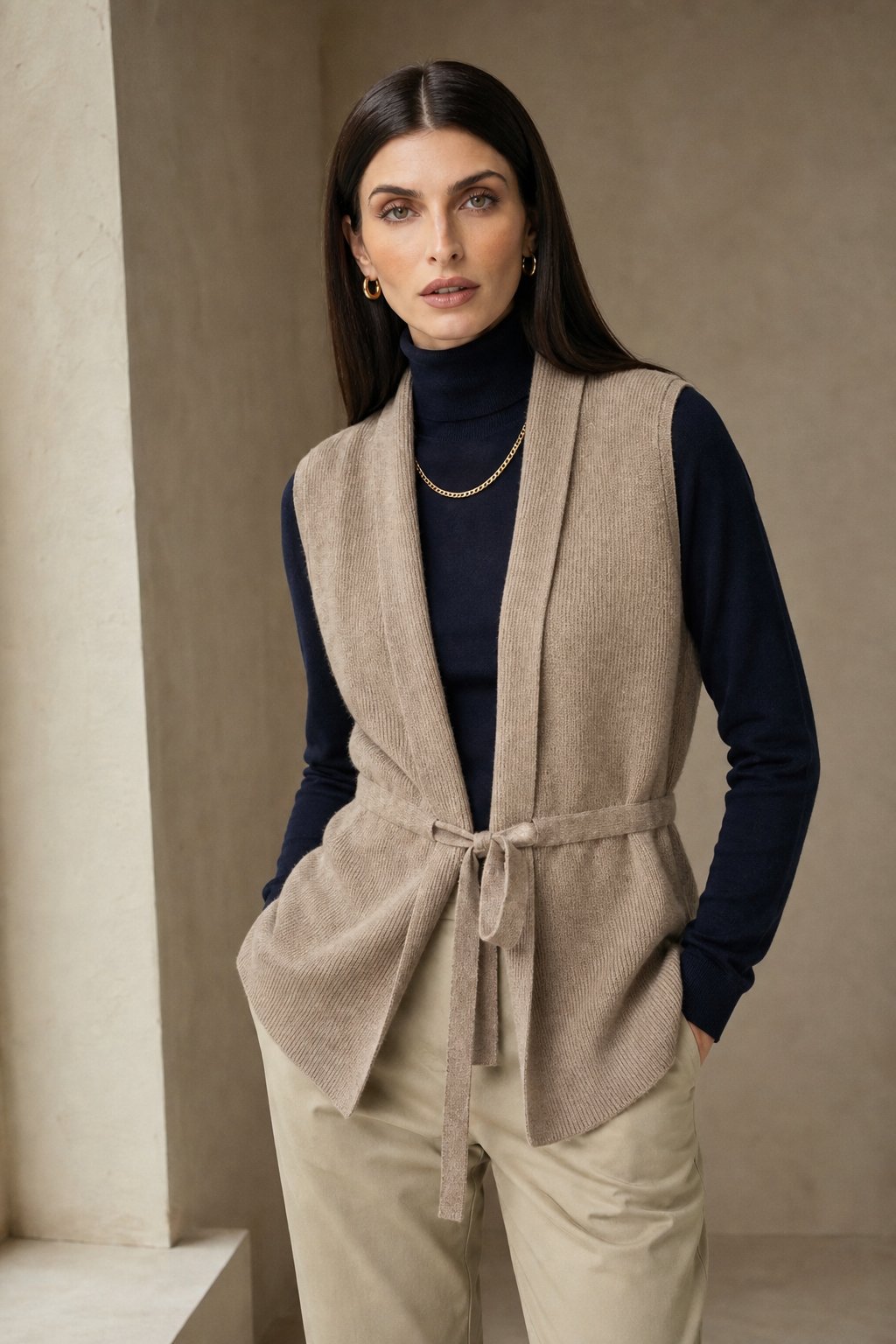 Nordsätern Cashmere Vest — Camel, banana_republic product shot