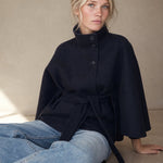 Novara Wool-Blend Cape Coat — Navy, banana_republic product shot