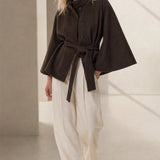 Novara Wool-Blend Cape Coat — Coffee, banana_republic product shot