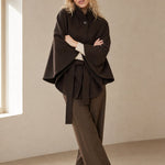 Novara Wool-Blend Cape Coat — Coffee, banana_republic product shot