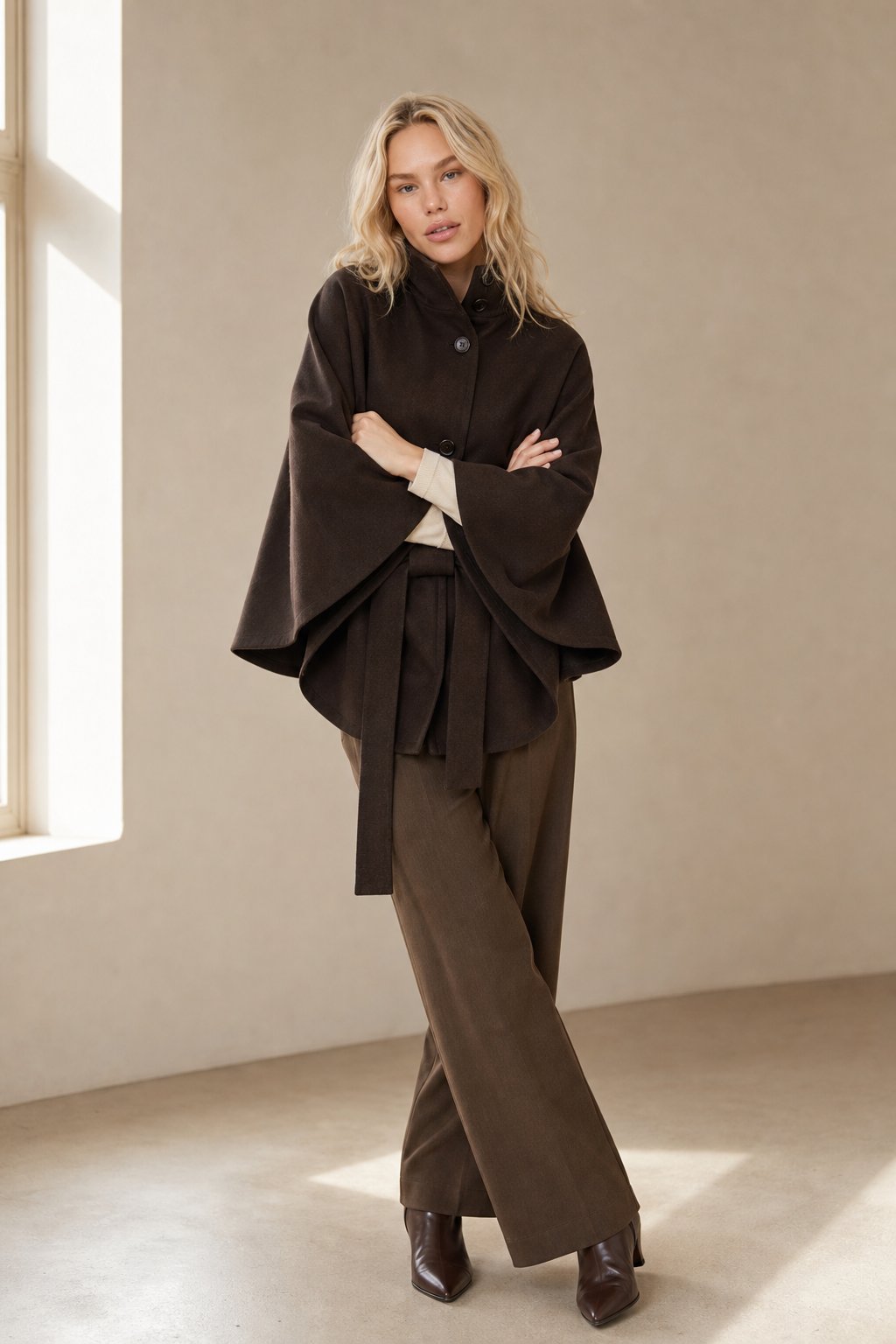 Novara Wool-Blend Cape Coat — Coffee, banana_republic product shot
