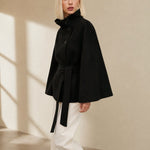Novara Wool-Blend Cape Coat — Black, banana_republic product shot