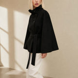 Novara Wool-Blend Cape Coat — Black, banana_republic product shot