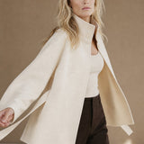Novara Wool-Blend Cape Coat — White, banana_republic product shot