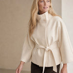 Novara Wool-Blend Cape Coat — White, banana_republic product shot