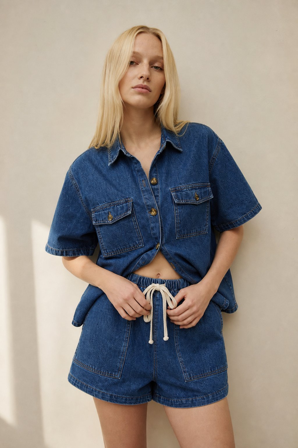 Olivia Denim 2-Piece Set — Blue, banana_republic product shot