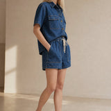 Olivia Denim 2-Piece Set — Blue, banana_republic product shot