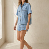 Olivia Denim 2-Piece Set — Sky, banana_republic product shot