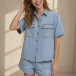 Olivia Denim 2-Piece Set — Sky, banana_republic product shot