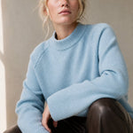 Oversized Wool Knit Sweater — Sky, banana_republic product shot
