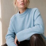 Oversized Wool Knit Sweater — Sky, banana_republic product shot