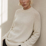 Oversized Wool Knit Sweater — White, banana_republic product shot
