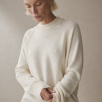 Oversized Wool Knit Sweater — White, banana_republic product shot