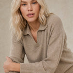 Palermo Polo Knit Set — Camel, studio product shot
